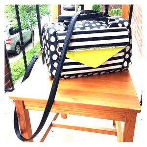 Betsey Johnson mod dot/stripe mini duffel
